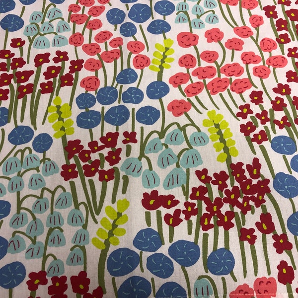 Skandynawska tkanina bawełniana, kolorowa tkanina, nowoczesny styl, tkanina w kwiaty, skandynawski design