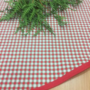 Tartan red gray tree skirt,Christmas tree skirt,rustic decorations,Christmas gift,Swedish tree skirt, Scandinavian design