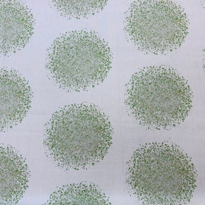 White cotton fabric with green and grey dots, upholstery fabric Scandinavian design kinnamark design  modern fabric Scandinavian fabric