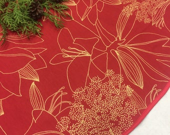 Falda del árbol de Navidad, falda de árbol rojo burdeos, decoración navideña, regalo de Navidad, decoración de Navidad, falda de árbol sueco, diseño escandinavo