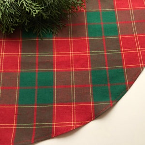 Christmas tree skirt, Tartan tree skirt linen tree skirt, tree skirt rustic decorations,Christmas gift Linen tree skirt Christmas Home decor