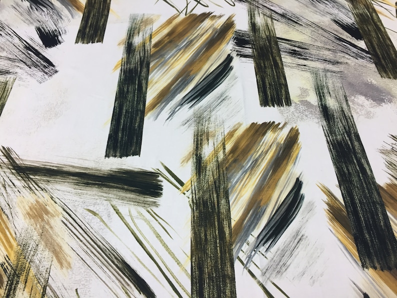 Scandinavian fabric satin fabric wide 59 inches Cotton fabric White fabric with digital color print modern fabric