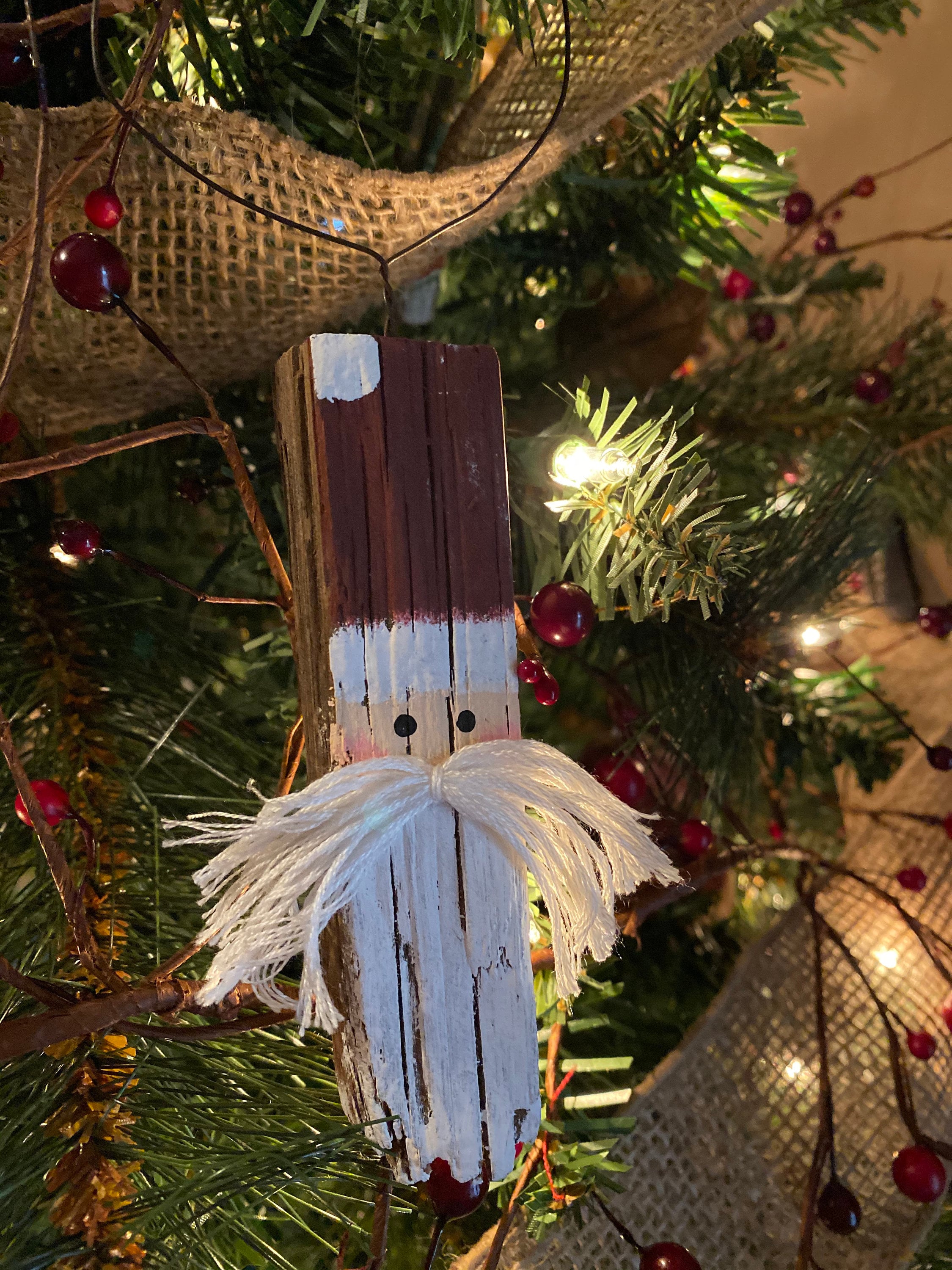 Tobacco Stick Santa Claus Christmas Tree Ornaments Set of 3- SIZES VARY-  Free Shipping