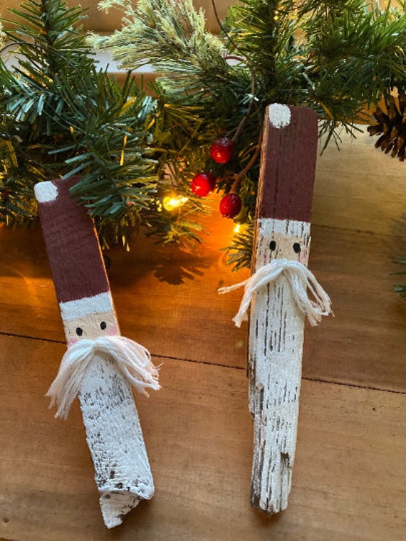 Tobacco Stick Santa Claus Christmas Tree Ornaments Set of 3- SIZES VARY-  Free Shipping