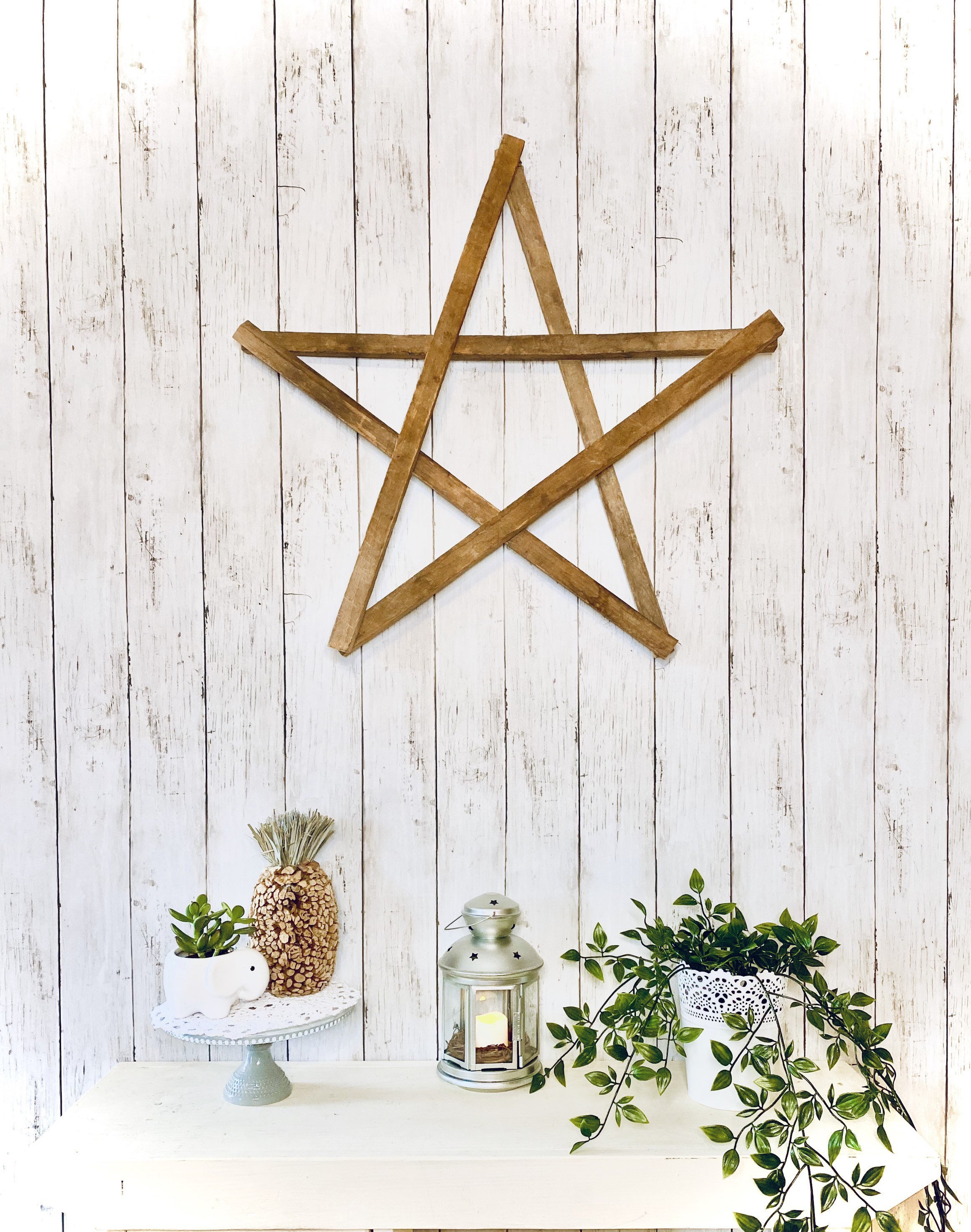Reclaimed Tobacco Stick Barn Star – Farmhouse Christmas Tree Topper