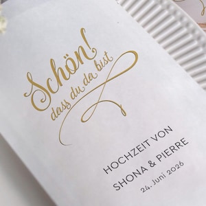 Personalisierte Bestecktasche schön, dass du da bist für Geburtstag, Hochzeit, Goldhochzeit | jeder Anlass nach Wunsch