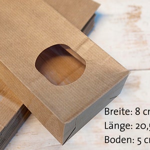 20 x Geschenktüte Kraftpapiertüte mit Fenster Bodenbeutel Papiertüte für Gebäck Pralinen Tee Kaffee Bild 2