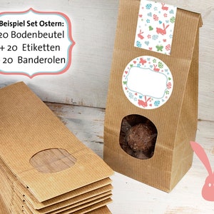 20 x Geschenktüte Kraftpapiertüte mit Fenster Bodenbeutel Papiertüte für Gebäck Pralinen Tee Kaffee Bild 5