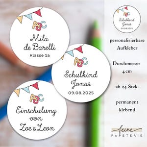 Aufkleber Einschulung Schulkind Erstklässler Schulanfang Namensaufkleber Geschenk für Schultüte
