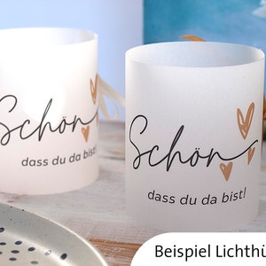 Tischdeko Bestecktasche schön dass du da bist personalisierbar Hochzeit Geburtstag Taufe Herz Schriftzug neutral jede Feier Bild 3