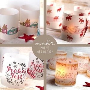 6 x light covers for table lights Christmas Advent including ribbon color selection image 7