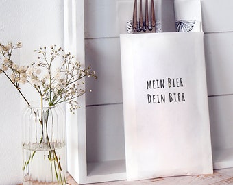 Set Bestecktasche 12 Stück mein Bier dein Bier Tischdecke Besteckhülle Serviettentasche