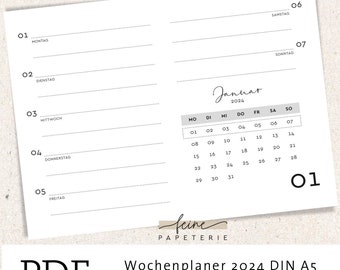 Weekly plan calendar print PDF notes todo appointment planner desk calendar annual calendar desk office