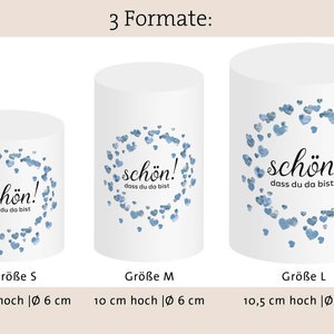 Tischdeko Lichthülle Banderole Druckvorlage Datei schön dass du da bist Herzen Download PDF für Tischlicht DIY Bild 3