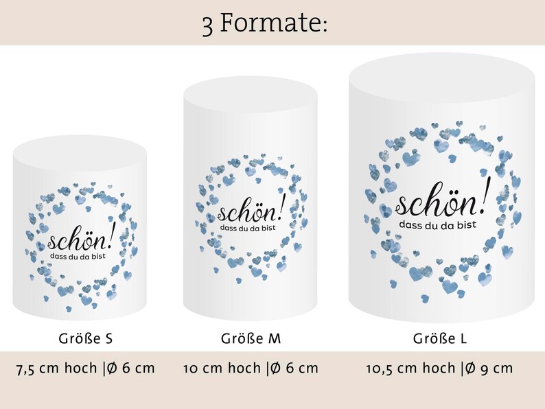 Tischdeko Lichthülle Banderole Druckvorlage Datei schön dass du da bist Herzen Download PDF für Tischlicht DIY Bild 3