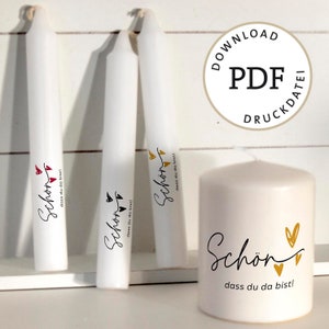 È bello che tu sia qui. Scarica 3 modelli PDF da stampare per la decorazione da tavolo in lamina decorativa, decorazione da tavolo in lamina di candela, decorazione da tavolo, regalo per gli ospiti fai da te.