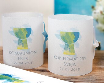 8 x Tischlicht Kommunion Taufe Konfirmation Kelch