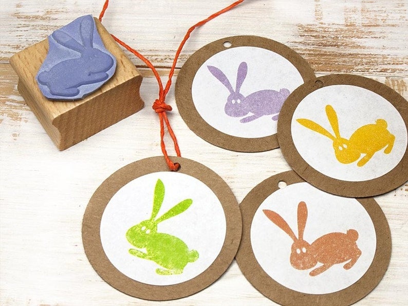 Stempel Ostern Hase Deko DIY handmade Basteln Bild 1