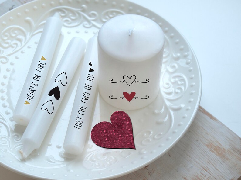 File Lovey-dovey you and me print out yourself PDF gift Valentine's Day love table decoration candle foil cup decorate candle decoration dinner image 3