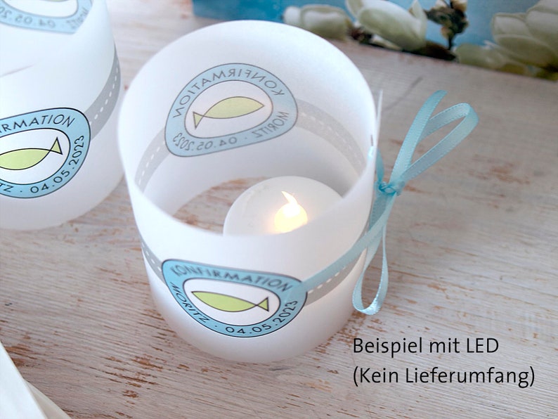 8 x Table Light Communion Confirmation Baptism Fish image 4