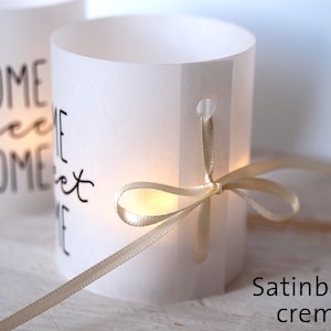 8 x light cover for table light It's nice that you're here black white neutral 8 x 35 cm Band creme