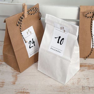 Geschenktüte Kraftpapiertüte mit Boden braun weiß Bodenbeutel natürlich verpacken