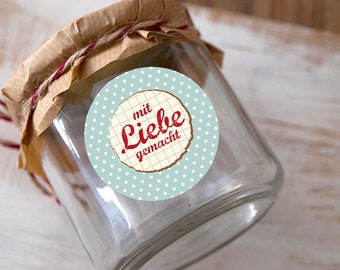 80 Sticker Labels Made with Love for DIY Cooking Crafts Gifts