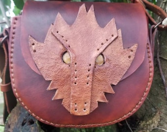 Petit sac en cuir dragon sur commande