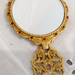 Vintage Gold Tone Folding Mirror
