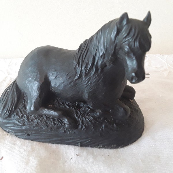 Vintage Black Horse Paperweight