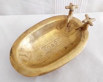 Jabonera de latón vintage
