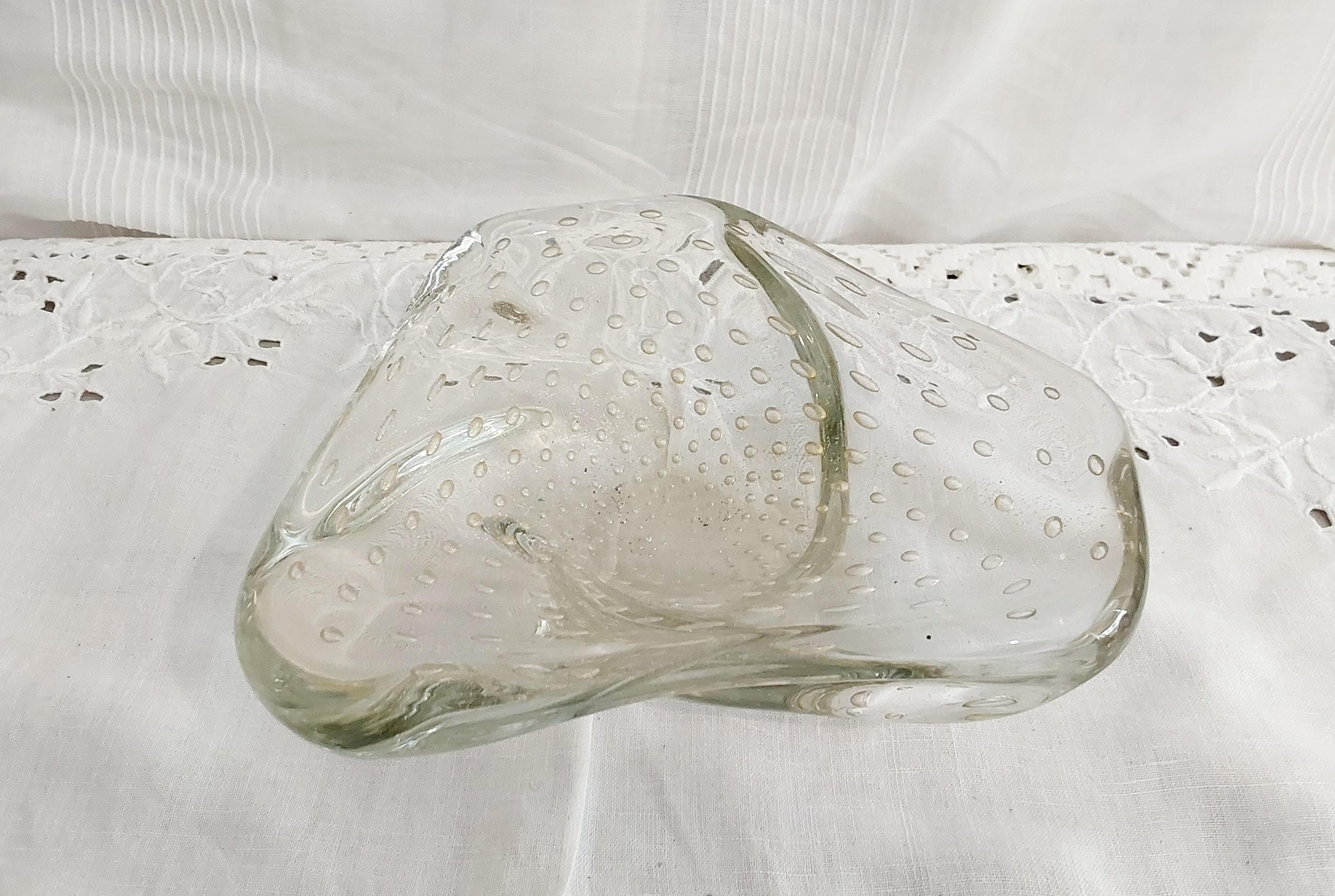 Vintage Bubble Glass Dish