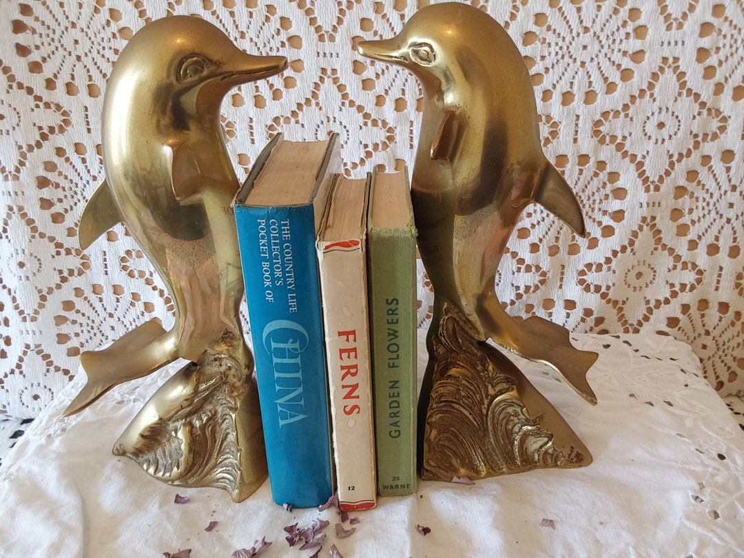 Pair of Brass Dolphin Bookends Etsy