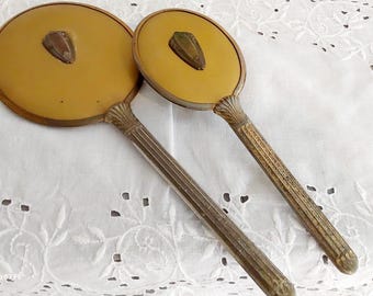 Vintage Hand Mirror and Brush Set