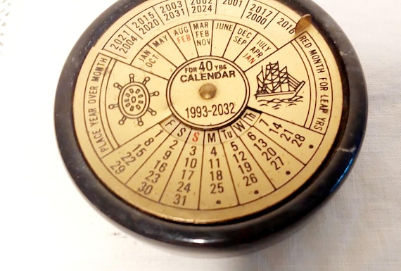 Vintage 40 Year Perpetual Calendar - Etsy Vintage 40 Year Perpetual Calendar - Etsy