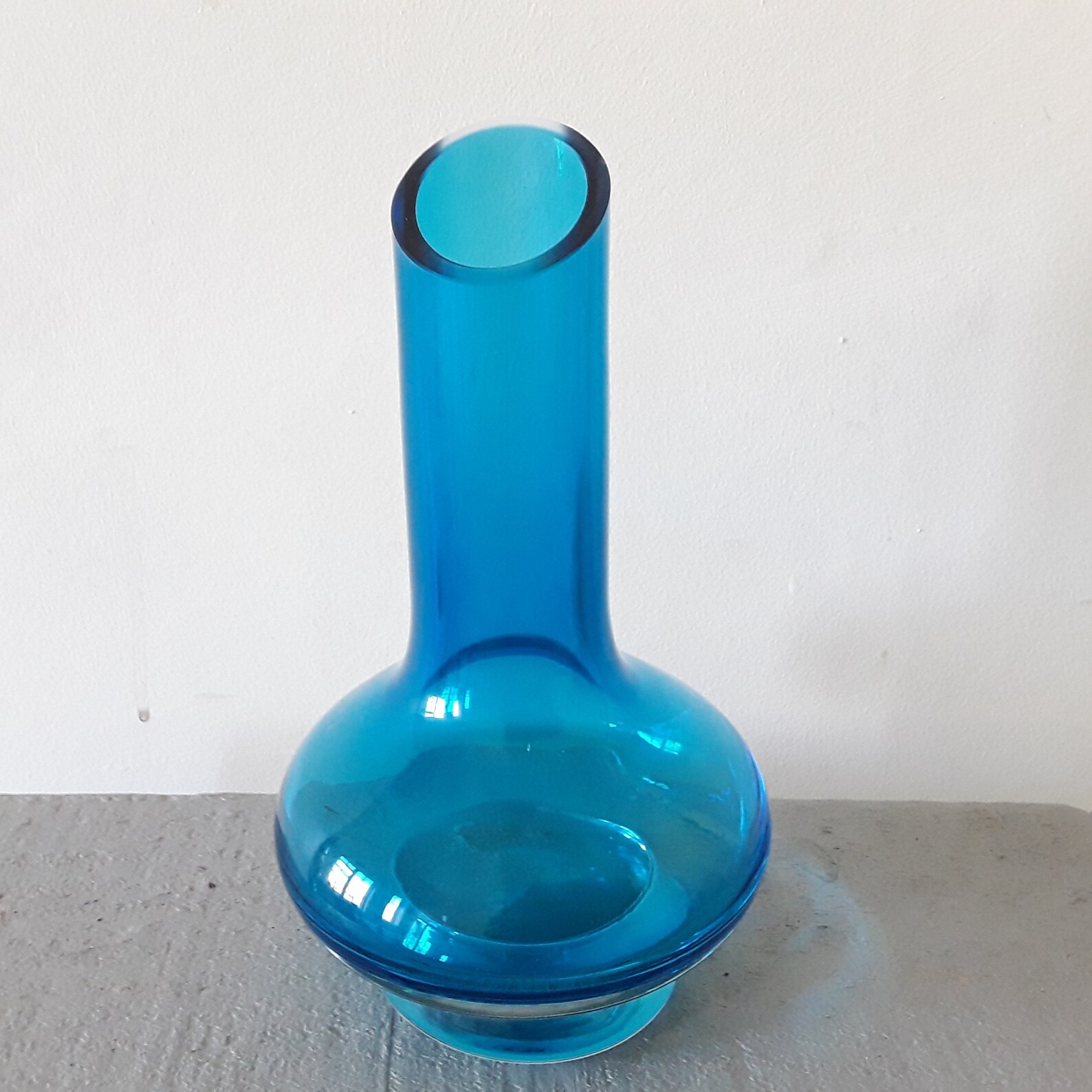 Blue Glass Vase Etsy