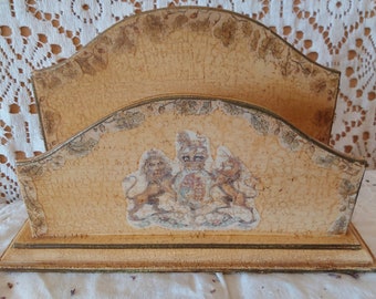 Porta-cartas de madeira vintage