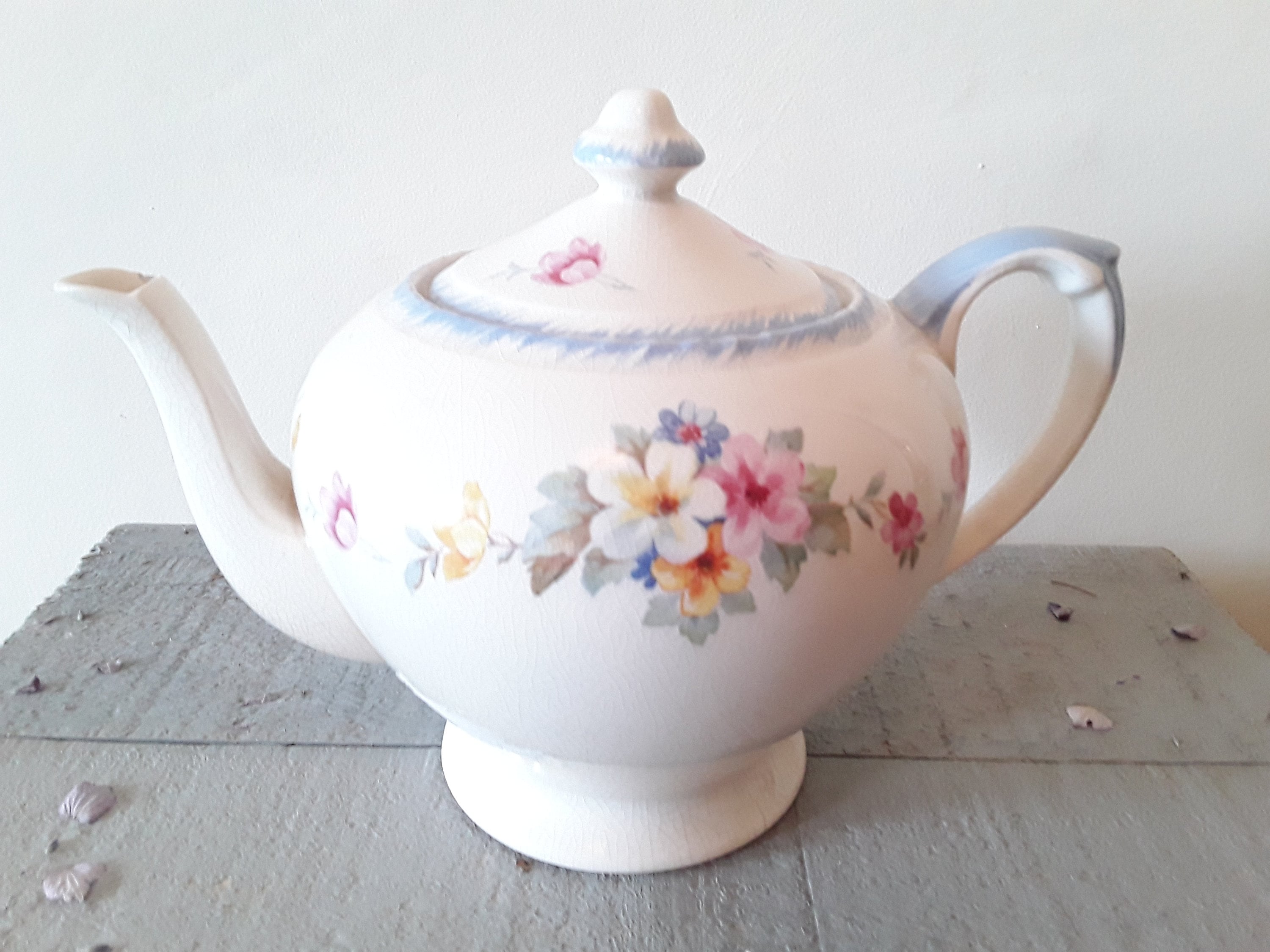 クラウンデュカル Crown Ducal 花柄ティーポット 1930年代 1910年代