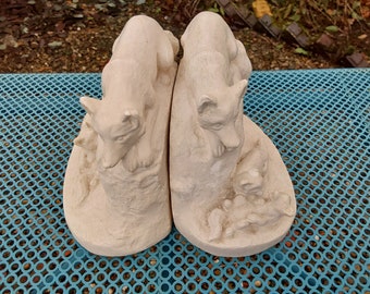 Vintage Fox and Cubs Bookends