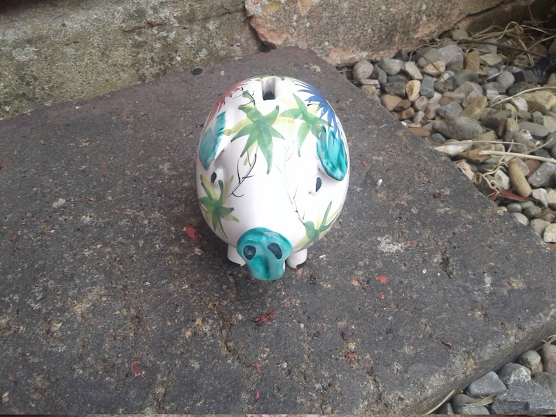 Italian hand painted piggy bank