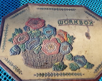 Vintage Tin Sewing Box