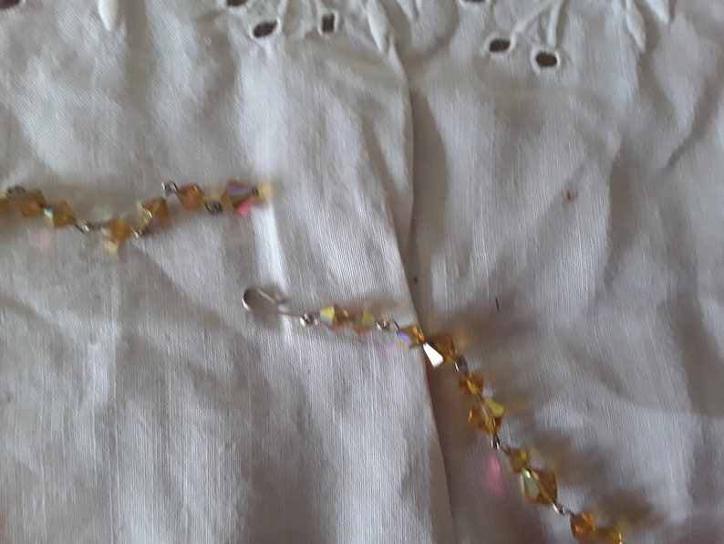 Vintage Amber Coloured Glass Necklace