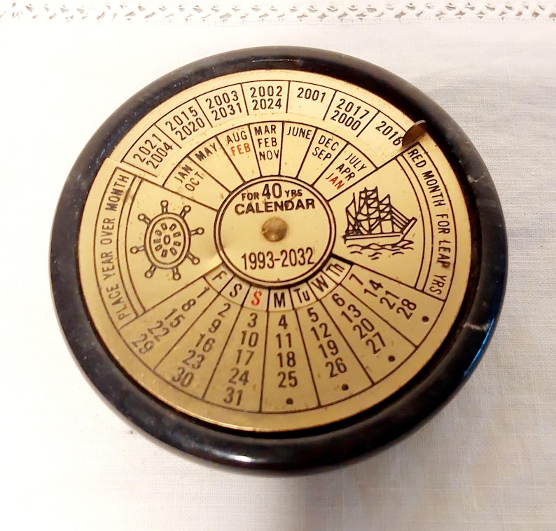 Vintage 40 Year Perpetual Calendar - Etsy