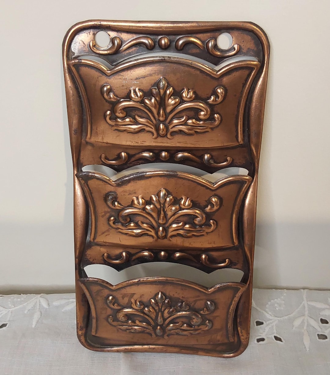Vintage Copper Letter Rack - Etsy