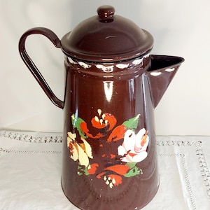 Vintage Style Enamel Coffee Pot