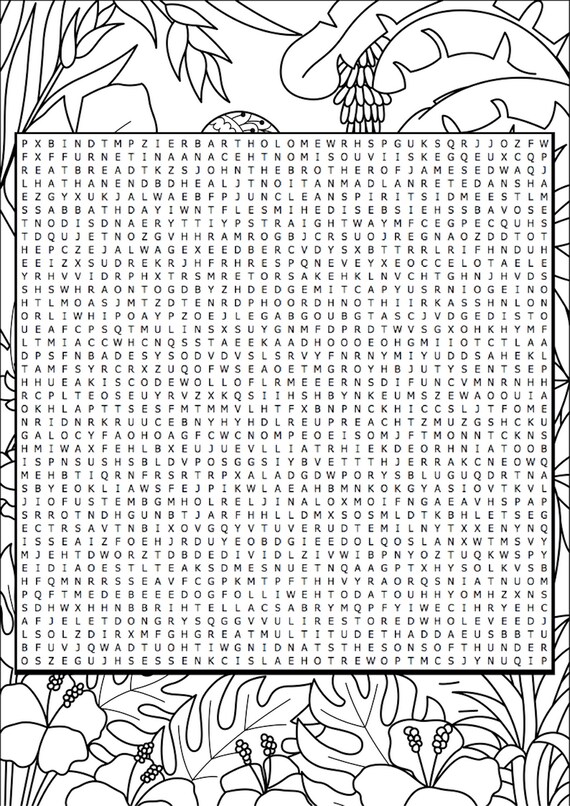 Bible Study Worksheet Bible Word Search Mark Chapter Three Etsy