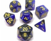Houston I have so many problems - Navy blue polyhedral dice for D D, Pathfinder, RPG gaming