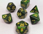 Illudium Q-36 - Dark green glitter polyhedral dice for D D, Pathfinder, RPG gaming
