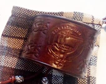 Clan MacRae leather wrist cuff