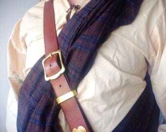 Four Frog Sword Baldric with brass buckles and heart mount